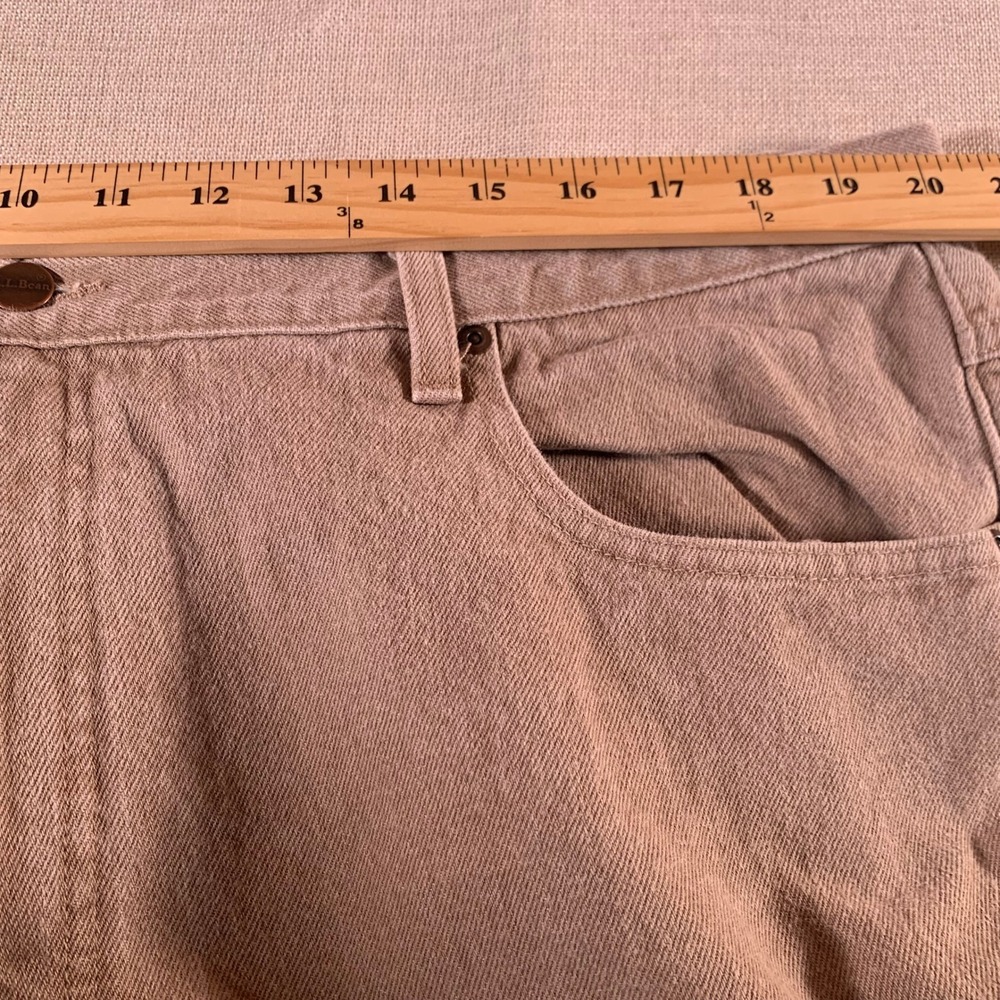 LL Bean Classic Fit Canvas Pants Lined Khaki Beige Men's Size 42x29 See Pics - Picture 4 of 12